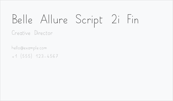 Belle Allure Script 2i Fin Business Card