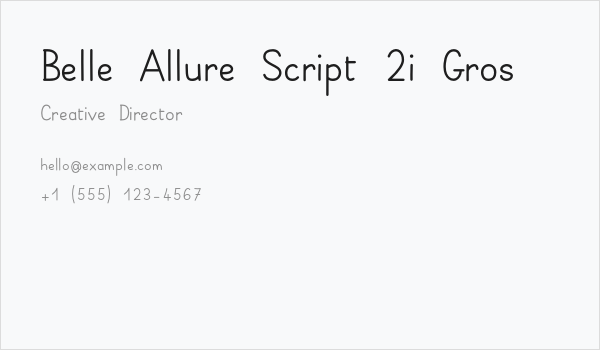 Belle Allure Script 2i Gros Business Card