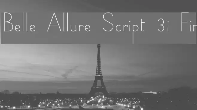 Belle Allure Script 3i Fin Font examples