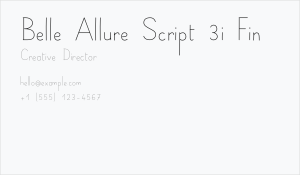 Belle Allure Script 3i Fin Business Card