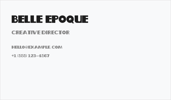 Belle Epoque Business Card