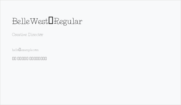 BelleWest-Regular Business Card