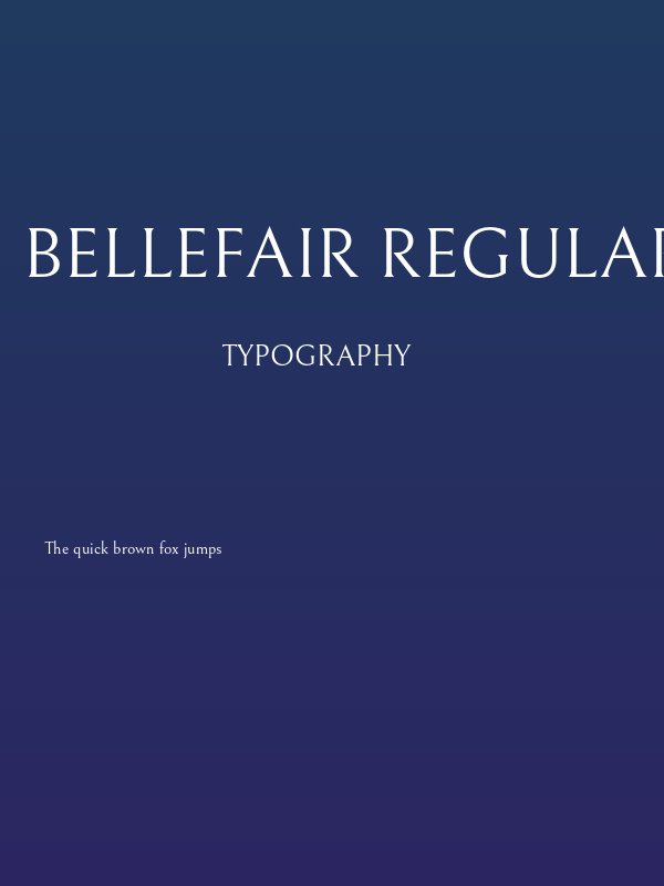 Bellefair Regular1 Poster