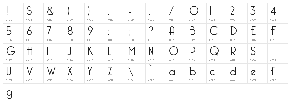 Bellerose Light:1.0 Character Map