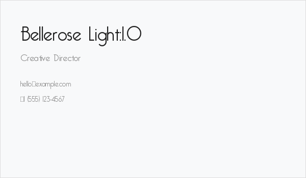 Bellerose Light:1.0 Business Card