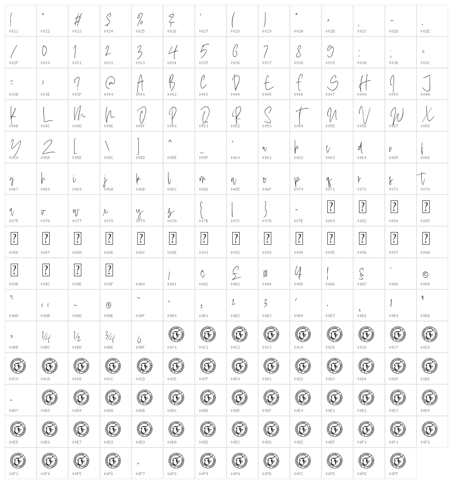 Bellia Maddison Personal Use On Character Map