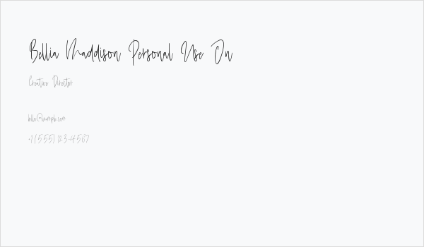 Bellia Maddison Personal Use On Business Card