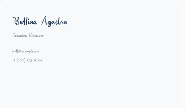 Belline Agatha Business Card