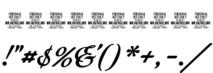 Bellino PERSONAL USE ONLY Font OTHER CHARS