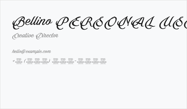 Bellino PERSONAL USE ONLY Business Card
