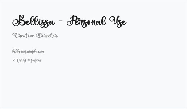 Bellissa - Personal Use Business Card
