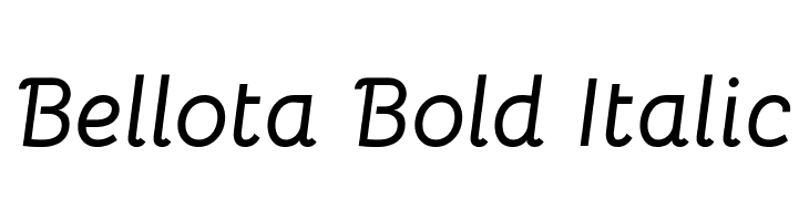 Bellota Bold Italic Caratteri