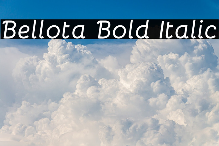 Bellota Bold Italic Caratteri examples
