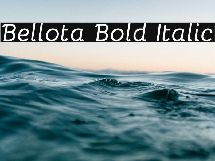 Bellota Bold Italic Caratteri examples