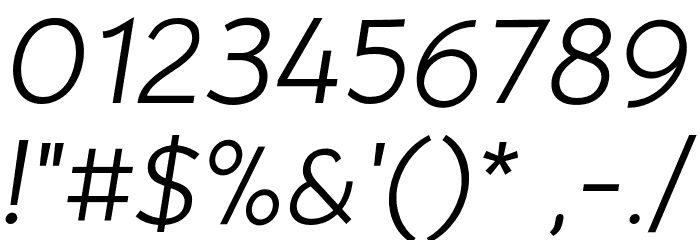 Bellota Italic Font OTHER CHARS