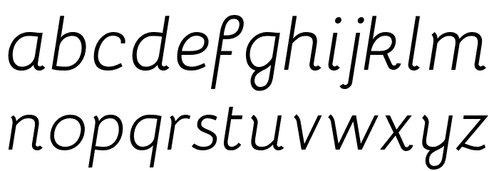 Bellota Italic Font LOWERCASE
