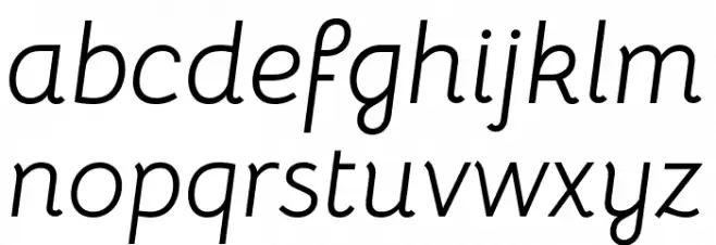 Bellota Italic फ़ॉन्ट लोअरकेस