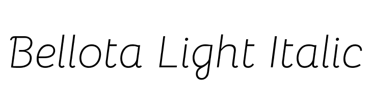 Bellota Light Italic Font