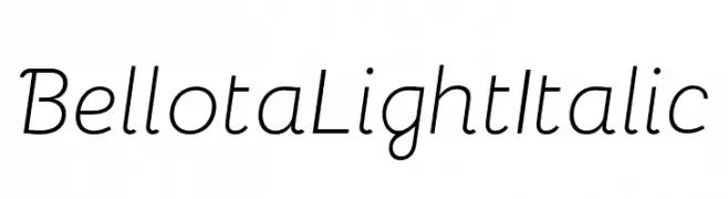 Bellota Light Italic  Fuentes Gratis Descargar
