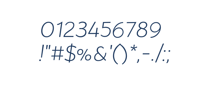 Bellota Light Italic Other Characters