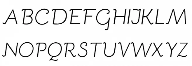 Bellota Light Italic 字体 大写