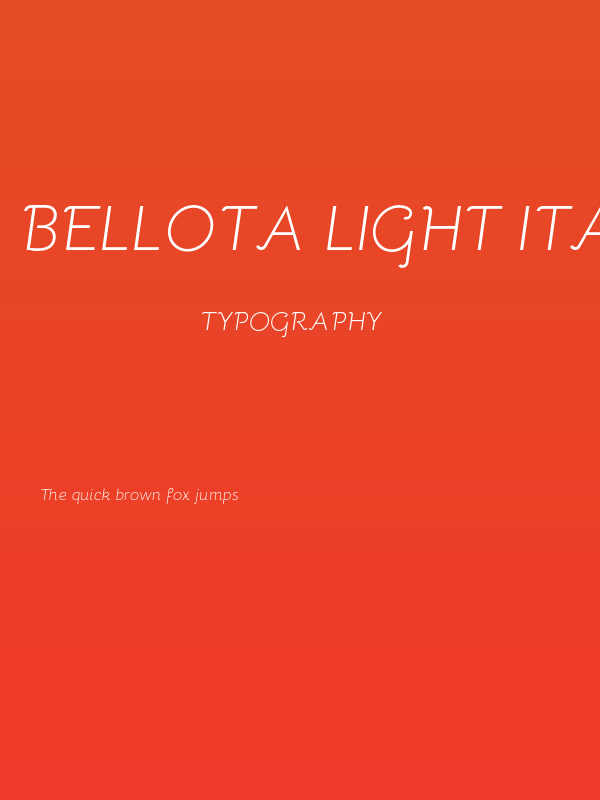 Bellota Light Italic Poster