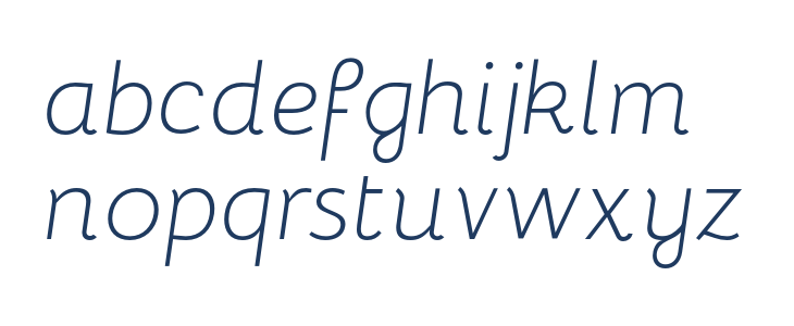 Bellota Light Italic Lowercase