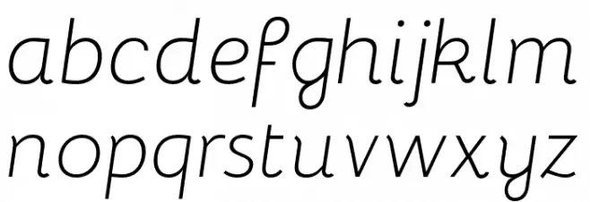 Bellota Light Italic Font LOWERCASE
