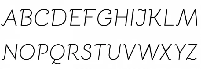 Bellota Light Italic フォント 大文字