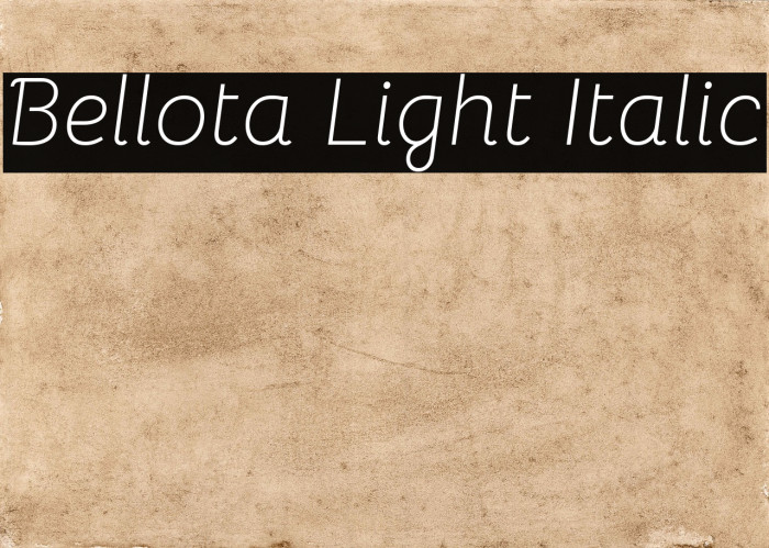 Bellota Light Italic Font examples