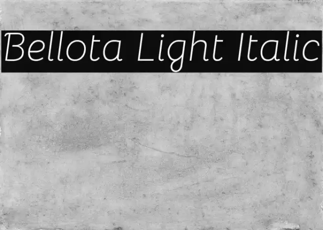 Bellota Light Italic Font examples