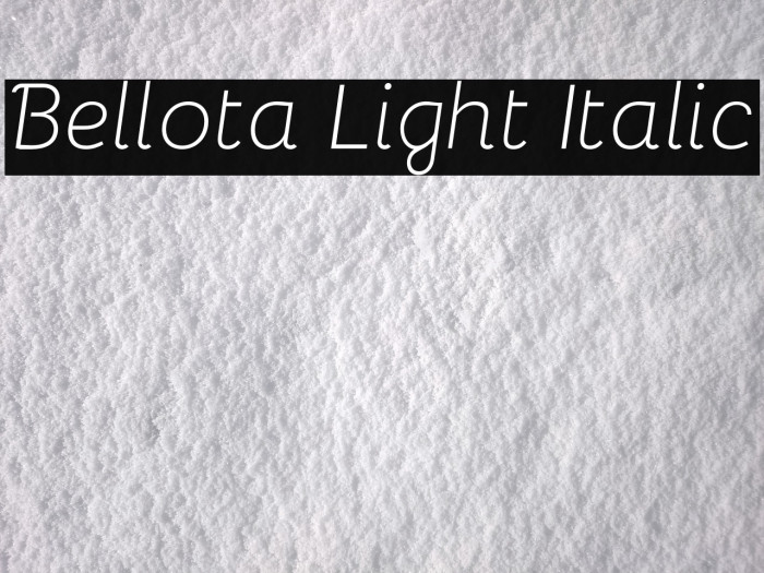 Bellota Light Italic Font examples