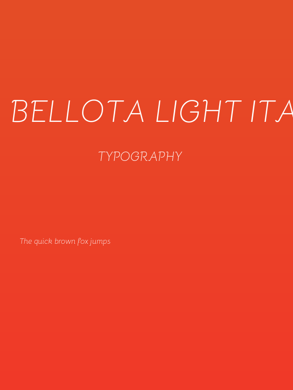 Bellota Light Italic Poster
