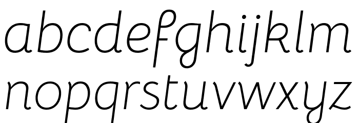 Bellota Light Italic Font Litere mici