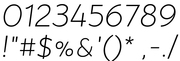 Bellota Text Light Italic Font OTHER CHARS