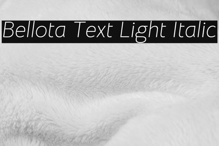 Bellota Text Light Italic Font examples