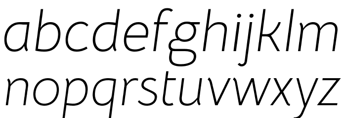 Bellota Text Light Italic Font LOWERCASE