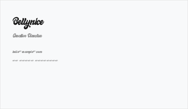 Bellynice Business Card