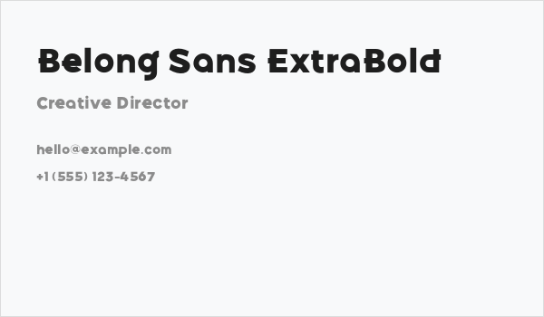 Belong Sans ExtraBold Business Card