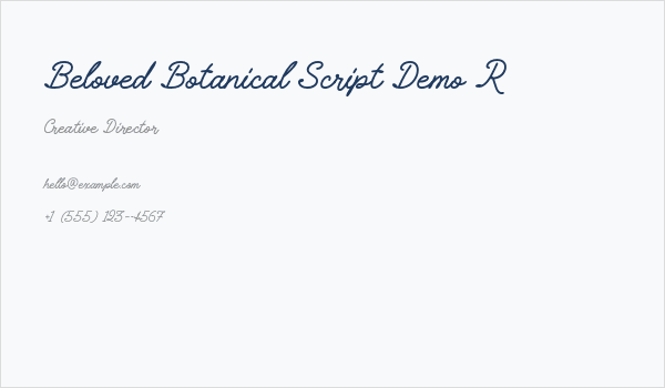 Beloved Botanical Script Demo R Business Card