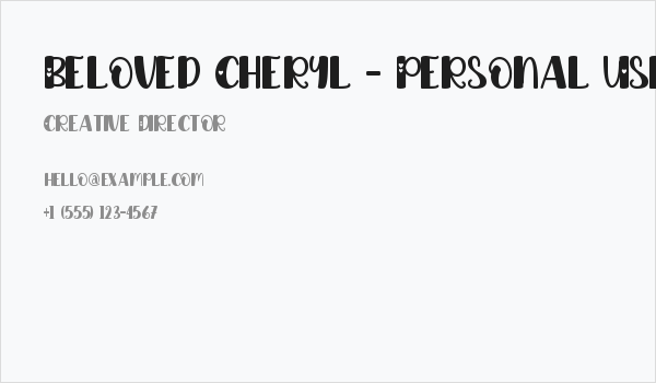 Beloved Cheryl - Personal Use Business Card