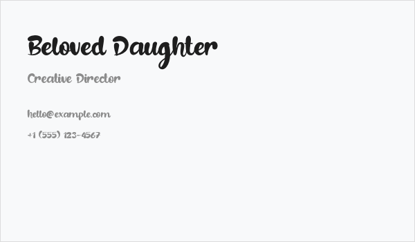 Beloved Daughter Business Card