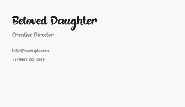 Beloved Daughter Business Card