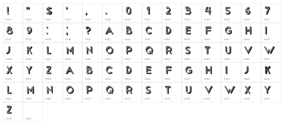 Beloved Regular Character Map