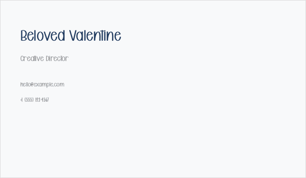 Beloved Valentine Business Card