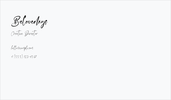 Belovedays Business Card