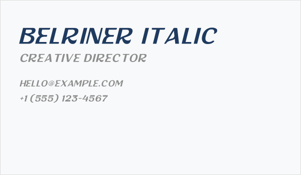 Belriner Italic Business Card