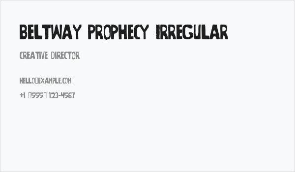 Beltway Prophecy Irregular Business Card