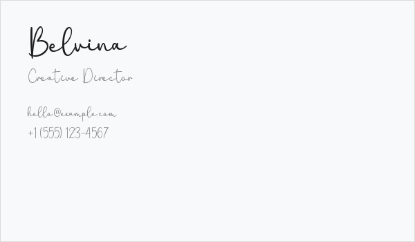Belvina Business Card
