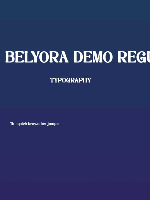 Belyora DEMO Regular Poster